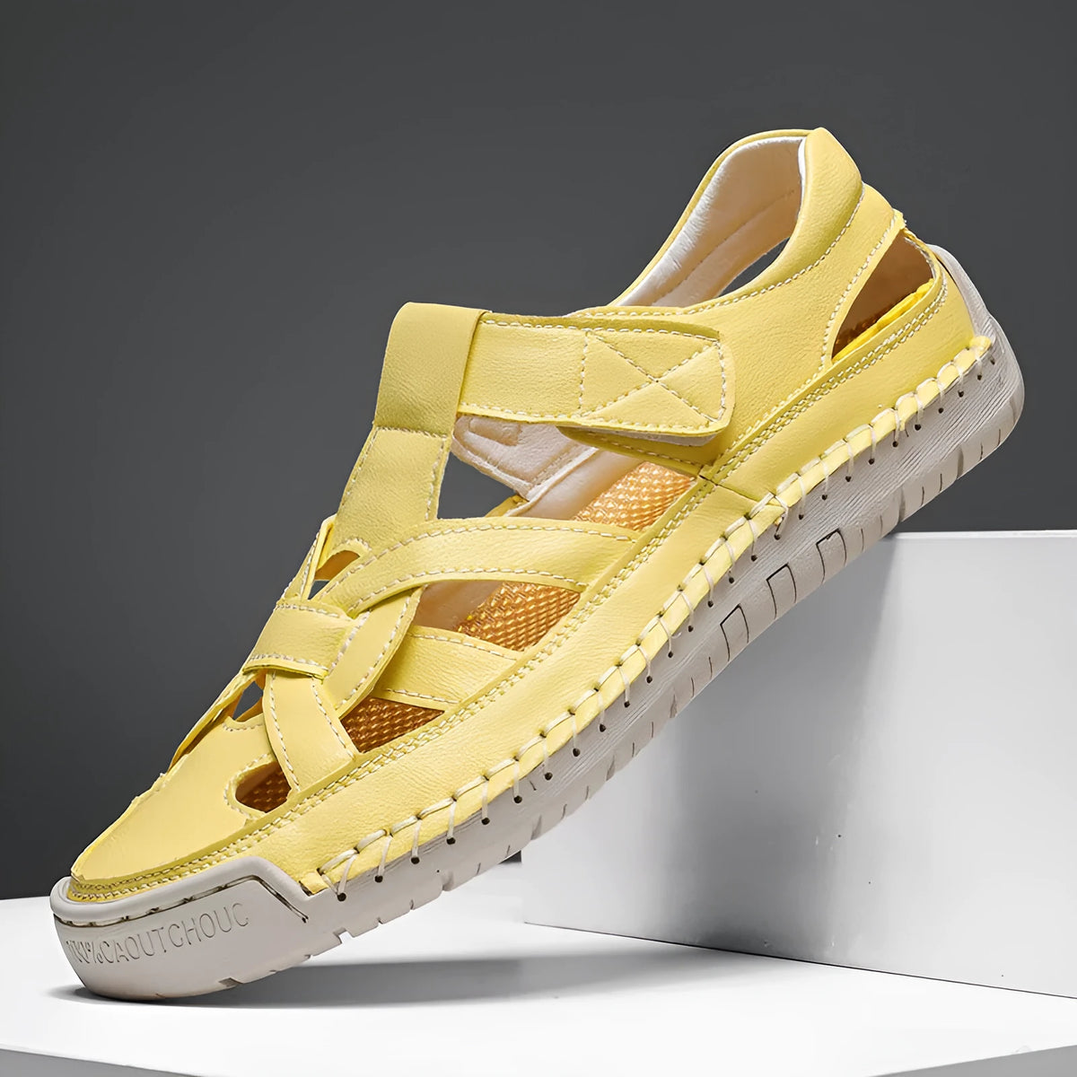 Lightweight women's low-top casual shoes with Velcro strap and soft rubber sole in a solid colour.