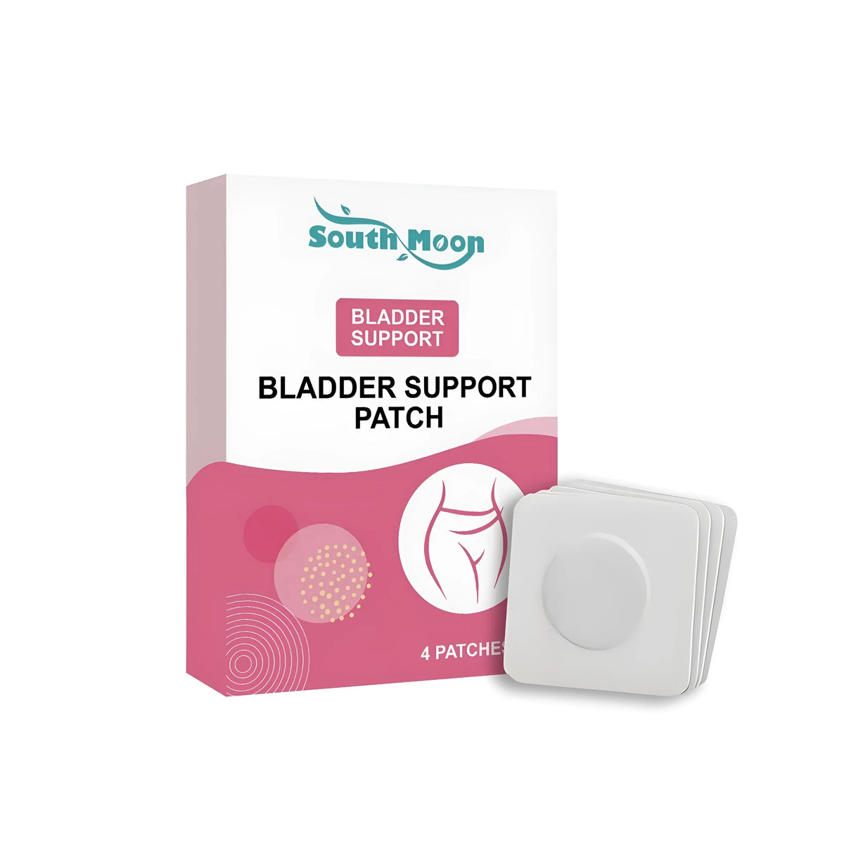 Four-pack of bladder care patches with natural ginger, mint and aloe ingredients