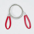 Outdoor survival steel wire saw with hand leather case, 68cm length, 7.7g weight, black and red colour options