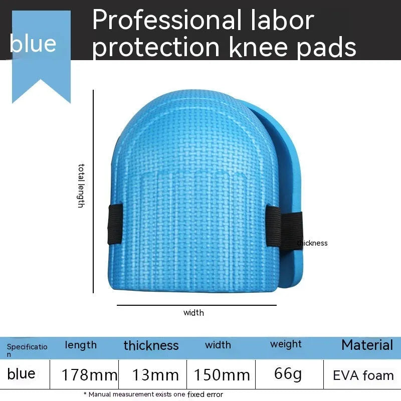 A pair of thick EVA foam kneepads in a chosen colour, shown on a hard tile floor.