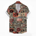 Men's casual short-sleeved floral print shirt with loose cardigan fit in various colour options