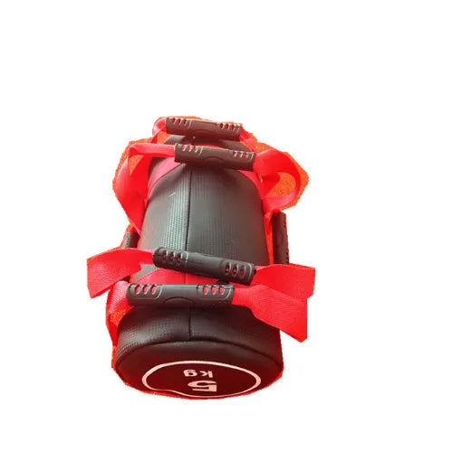 Flat white PVC training sandbag with adjustable weights from 5kg to 30kg for fitness training