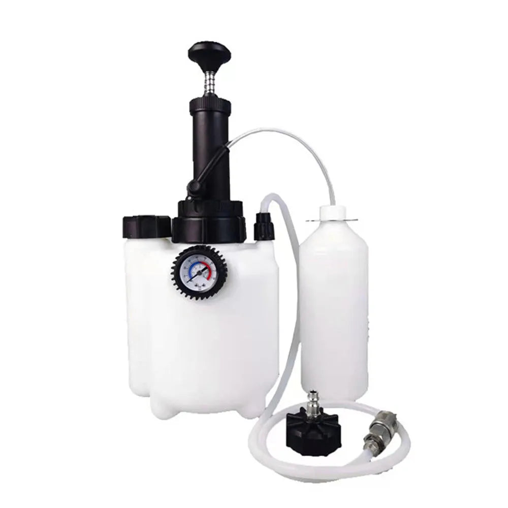 White 3-litre brake oil tank with copper and iron construction for automotive brake fluid changes