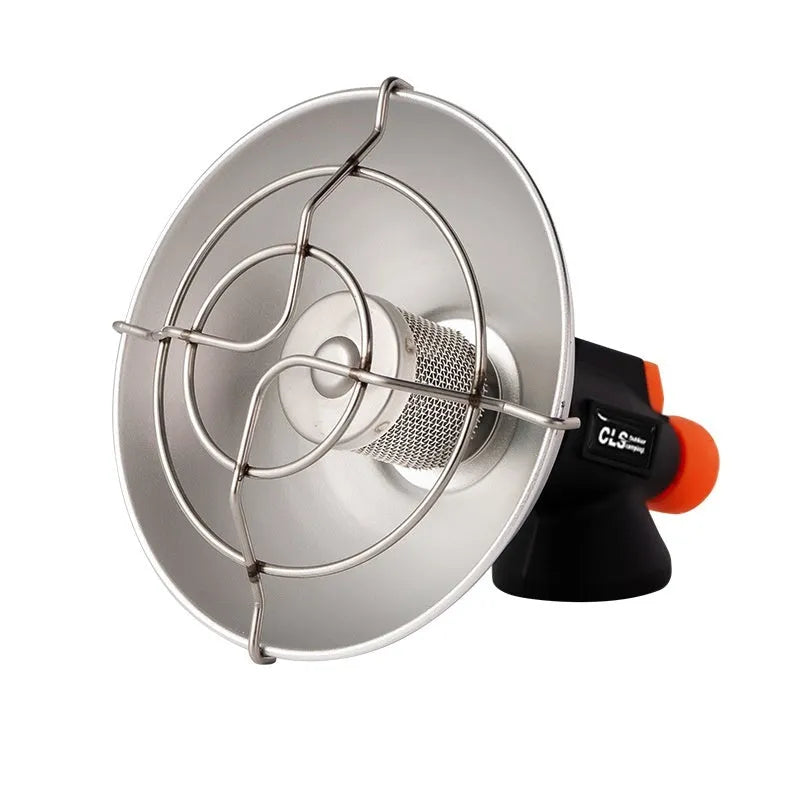 Black and orange portable heating stove with automatic ignition for outdoor camping