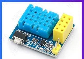 Compact WiFi node module with DHT11 temperature and humidity sensor measuring 25mm by 21mm