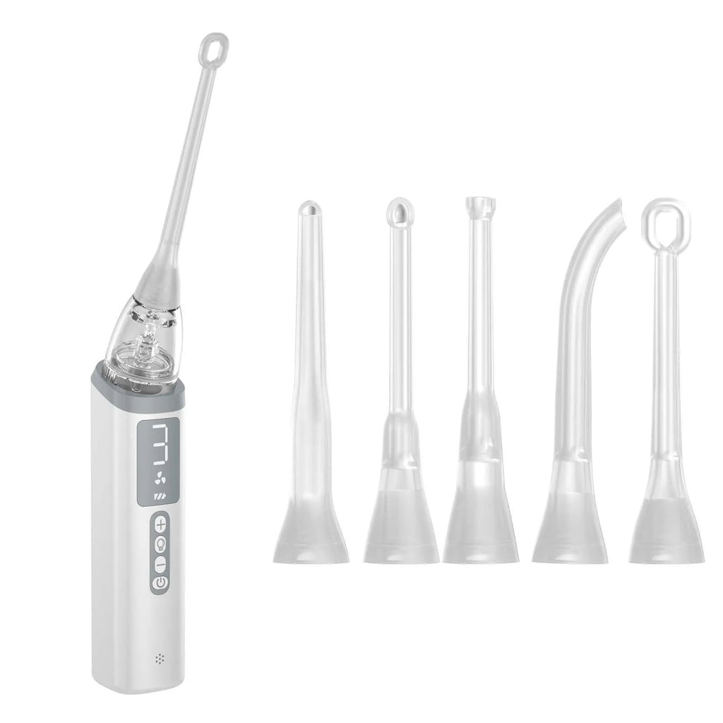 Stainless steel tonsil stone extractor oral cleaning tool in milky white colour