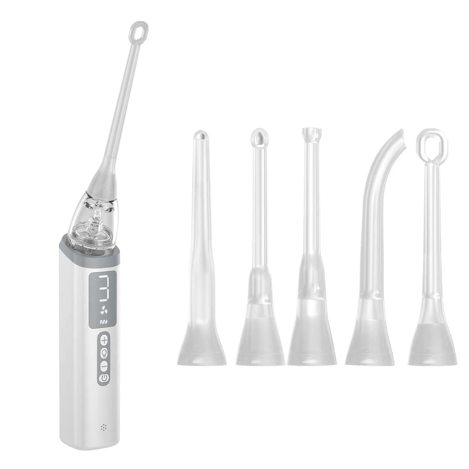 Stainless steel tonsil stone extractor oral cleaning tool in milky white colour