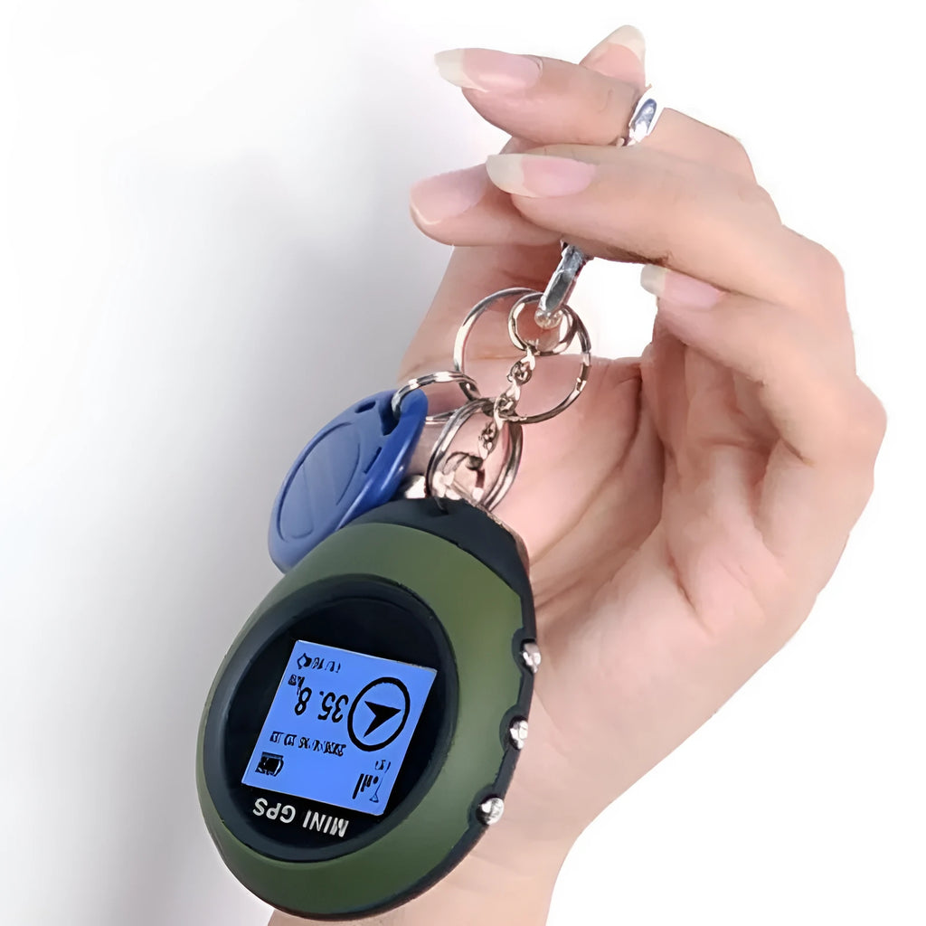 Mini GPS locator handheld 65x52x21mm matte finish in green or orange with USB lithium battery