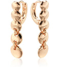 Gold-plated copper circle earrings with hand-woven texture, measuring 6cm in length