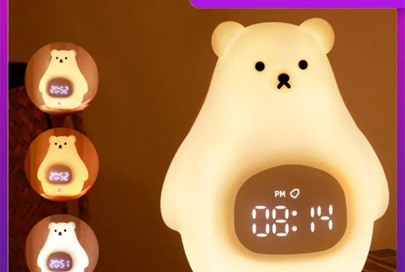 Big White Bear silicone night light with cartoon design and timer functions