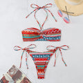 Women's halter neck bikini swimsuit in polyester with briefs style