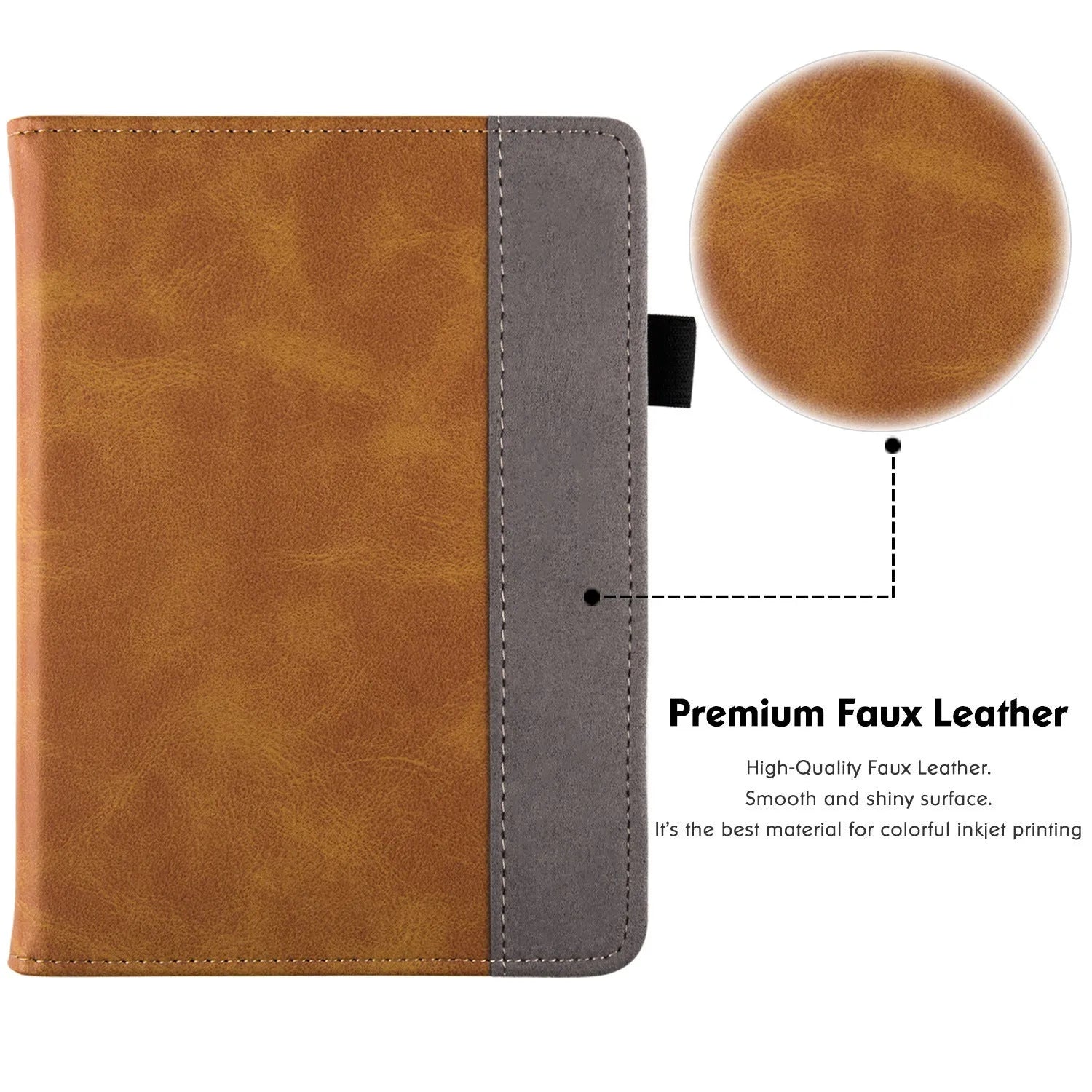 Kindle Paperwhite 5 leather case with wrist splint bracket in various colours like Black Calfskin and Starry Sky