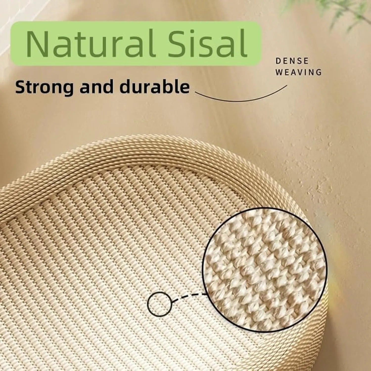 Sisal cat scratching board with 60x40cm surface and integrated resting platform