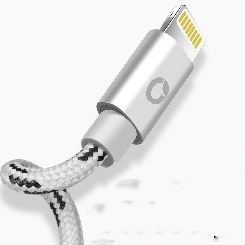 Apple MFI Certified Lightning data cable in grey or silver, 1 metre long.