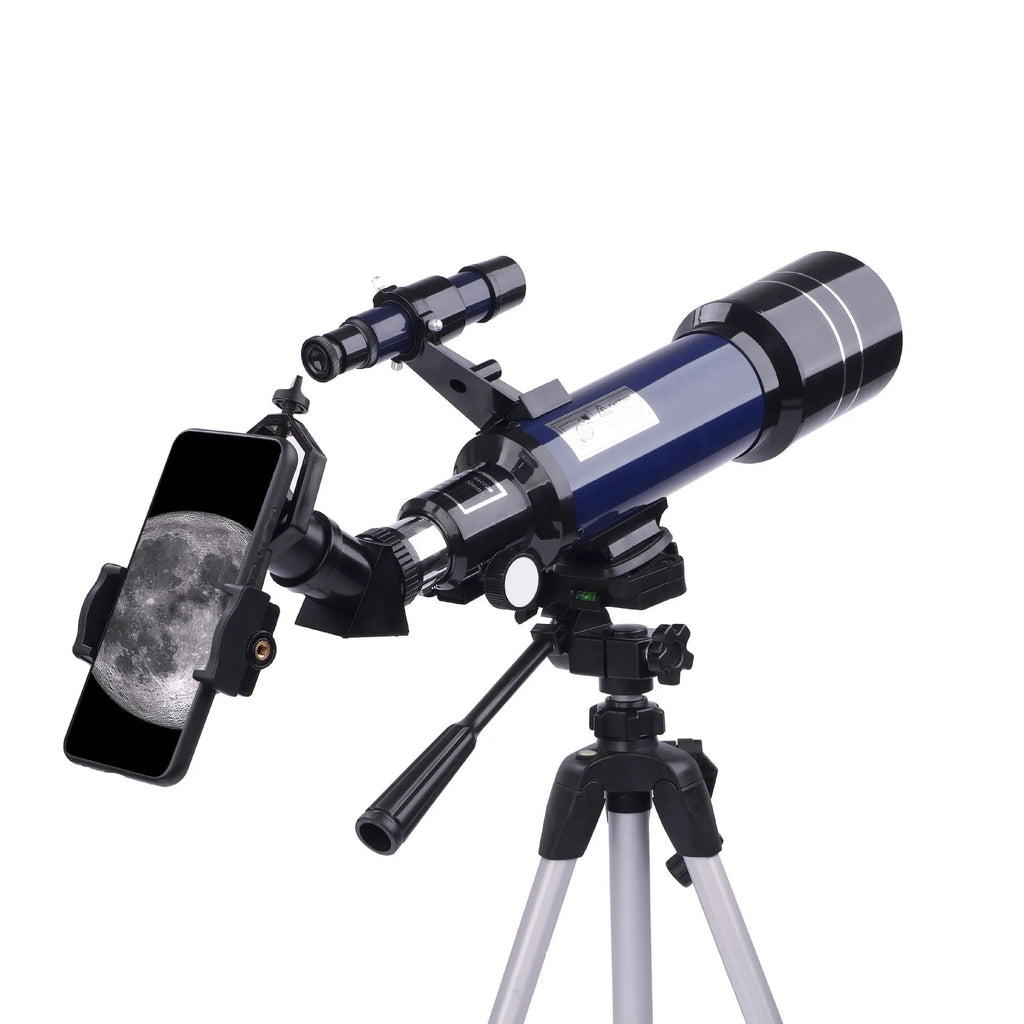 Children's dark blue astronomical telescope on tripod with 16X-66X magnification for stargazing