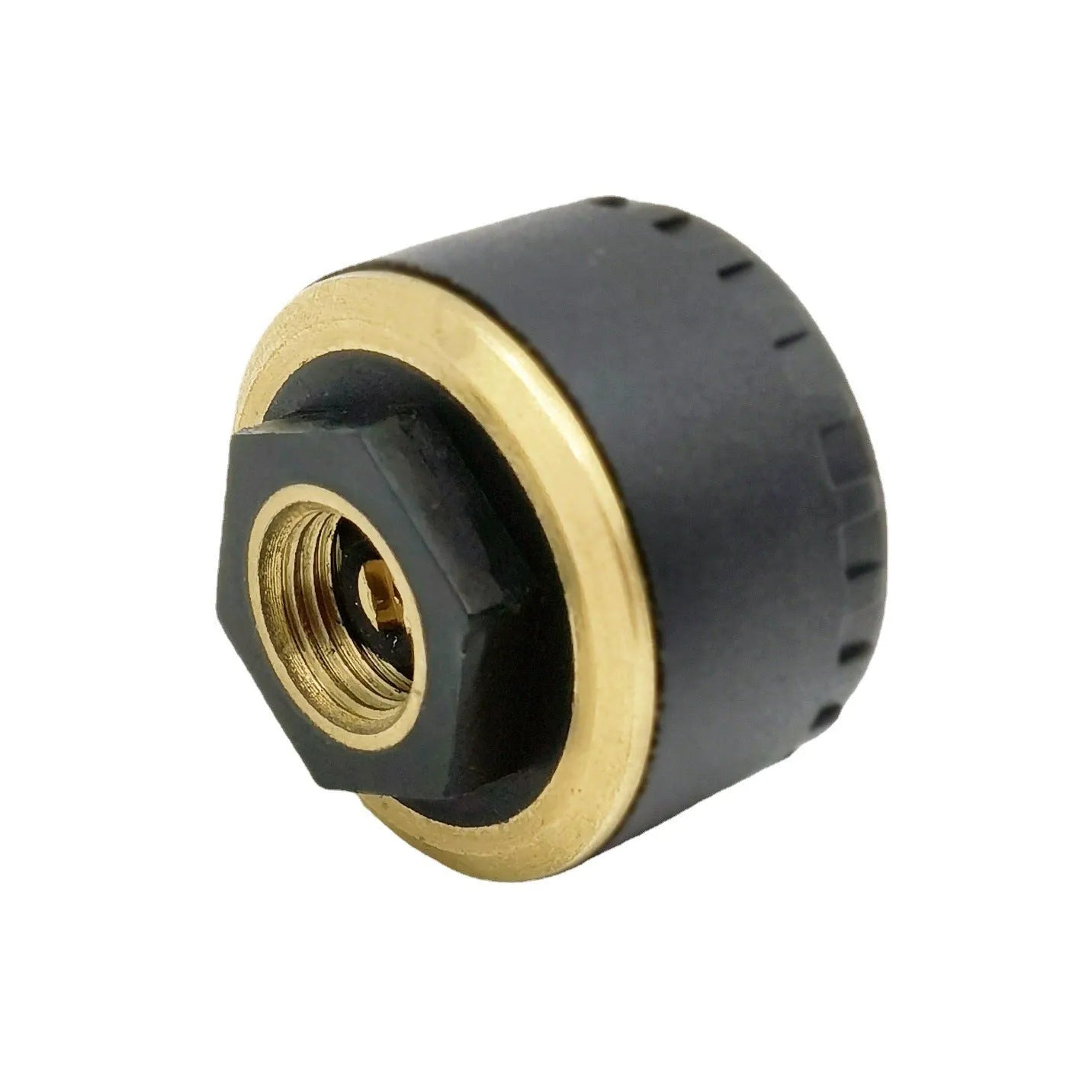 Bluetooth tyre pressure monitor with four sensors showing smartphone app display of real-time pressure readings