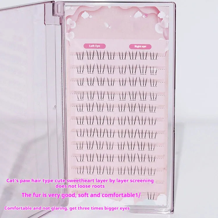Kitten's Paw 12-row segmented lower eyelashes with 4-5-6mm lengths and pointed tails