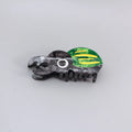 Handmade cartoon insect design hair grip in green beetle, orange beetle, or white caterpillar colour on cellulose acetate.