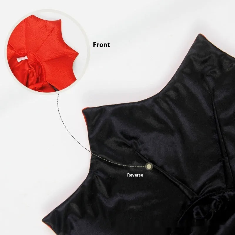 Black and red Halloween clothing for cats and dogs in free size made from polyester fabric