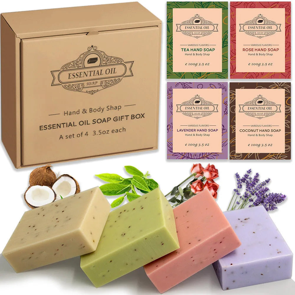 Frosted handmade essential oil soap bar in 100g size for bathing and cleansing