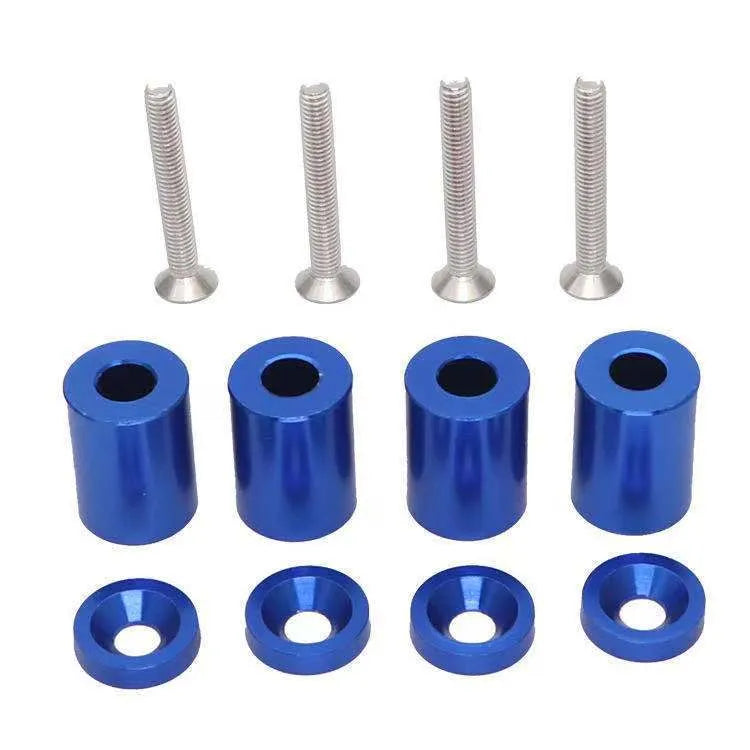 Aluminium machine cover pad height sheet for car modification in red, blue, and black colours with installation hardware