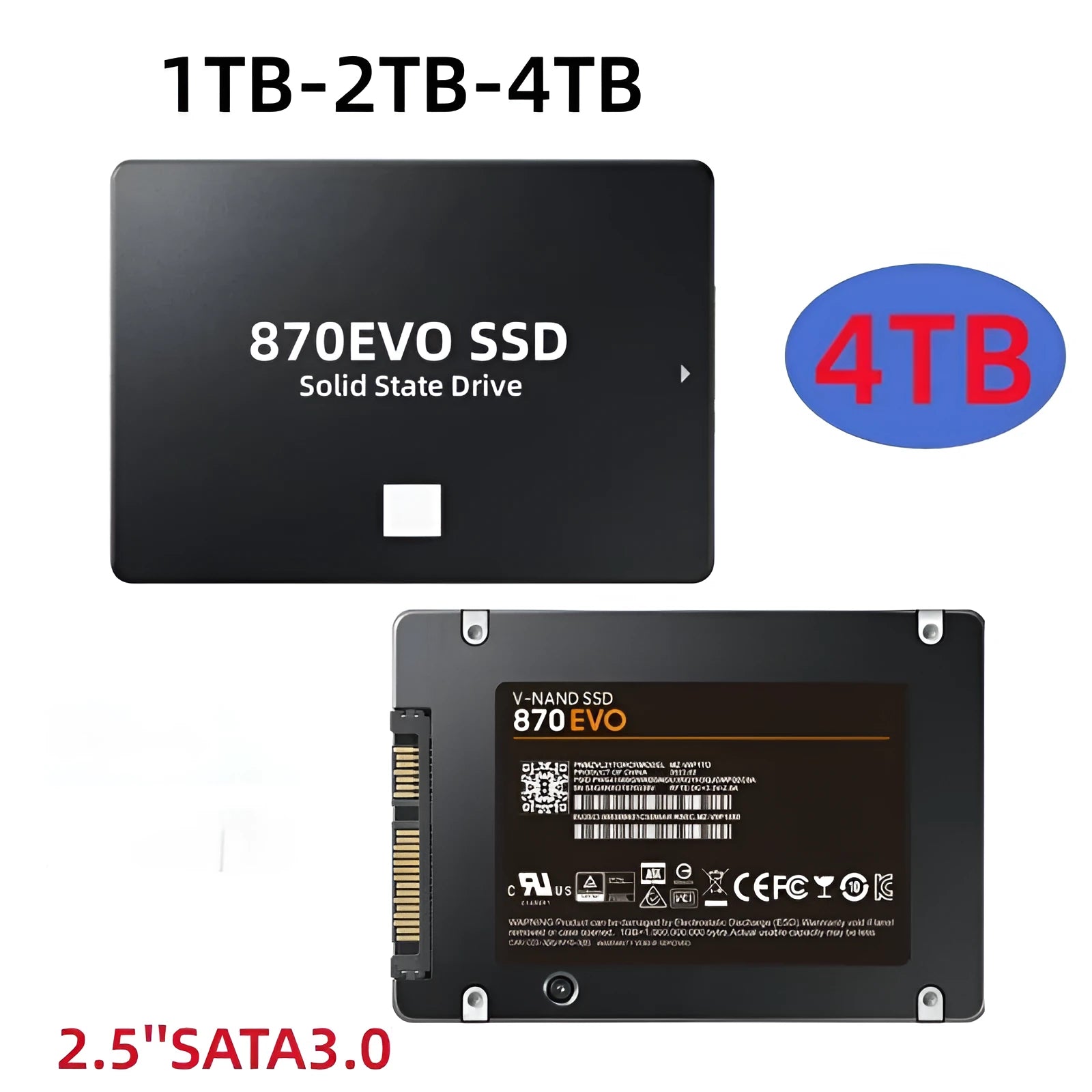 Samsung 870 EVO 2.5-inch SATA III solid-state drive for internal computer storage upgrade.