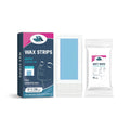 HANCHOBIT facial hair removal wax strips kit showing wax paper strips and wet wipes