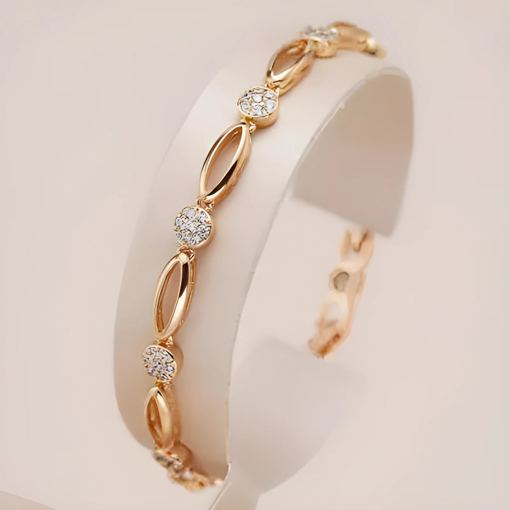 Golden copper hollow carved U-shaped bracelet with minimalist ins style design