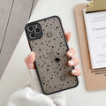 Black and white iPhone cases with blue light filtering technology for eye care.