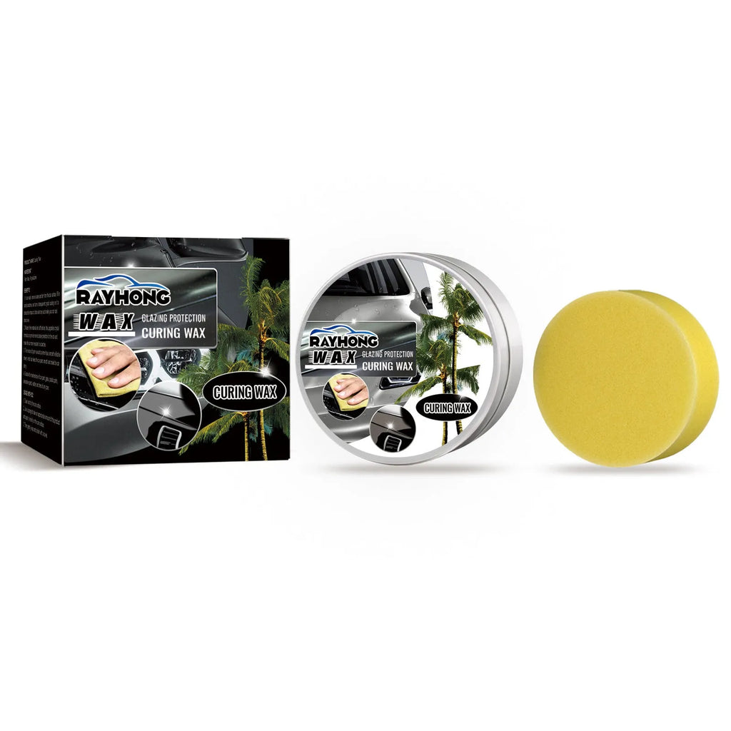 Car coating wax block and sponge for paint renovation and protection