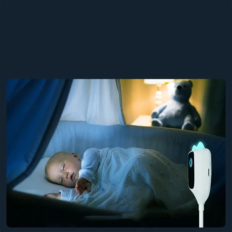 White transparent xiaovv smart baby monitor with 1080p HD infrared night vision and 150-degree ultra wide angle, frosted ABS shell