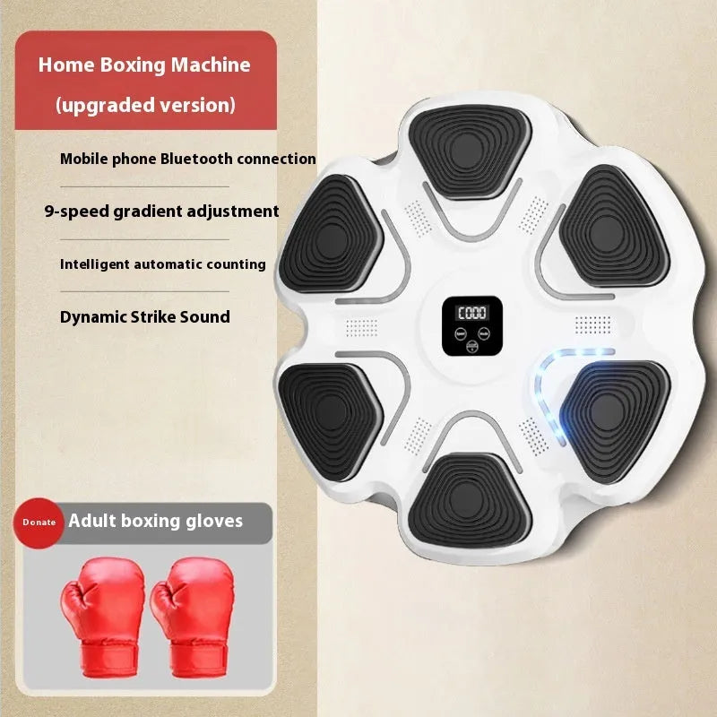 Smart music boxing machine wall target with LED display and boxing gloves