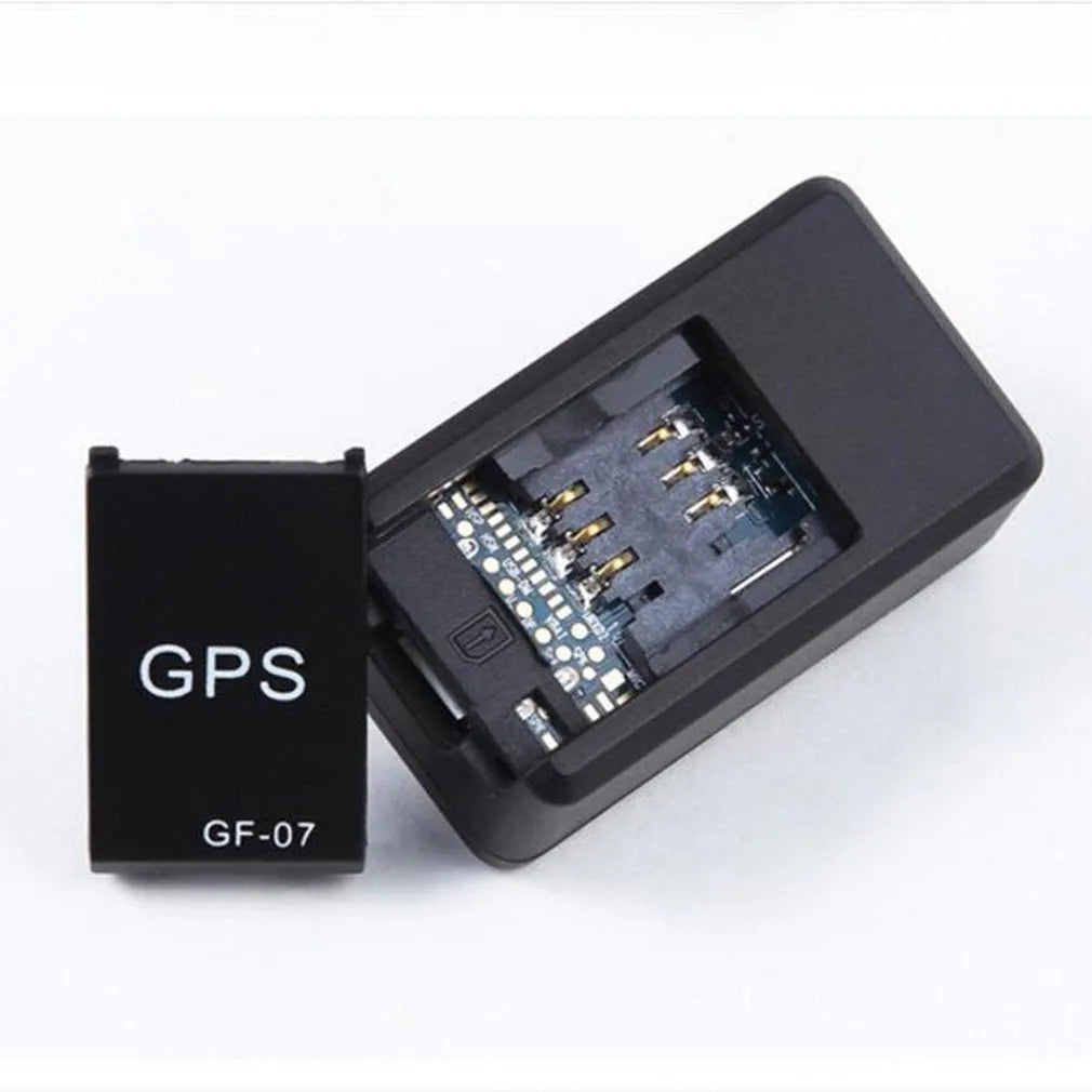 Black magnetic mini GPS tracker with dimensions 35x20x14mm for vehicle tracking and voice recording