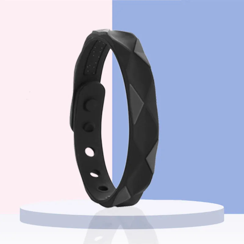 Waterproof anti-static silicone bracelet unisex sports wristband in black blue red and two-tone options