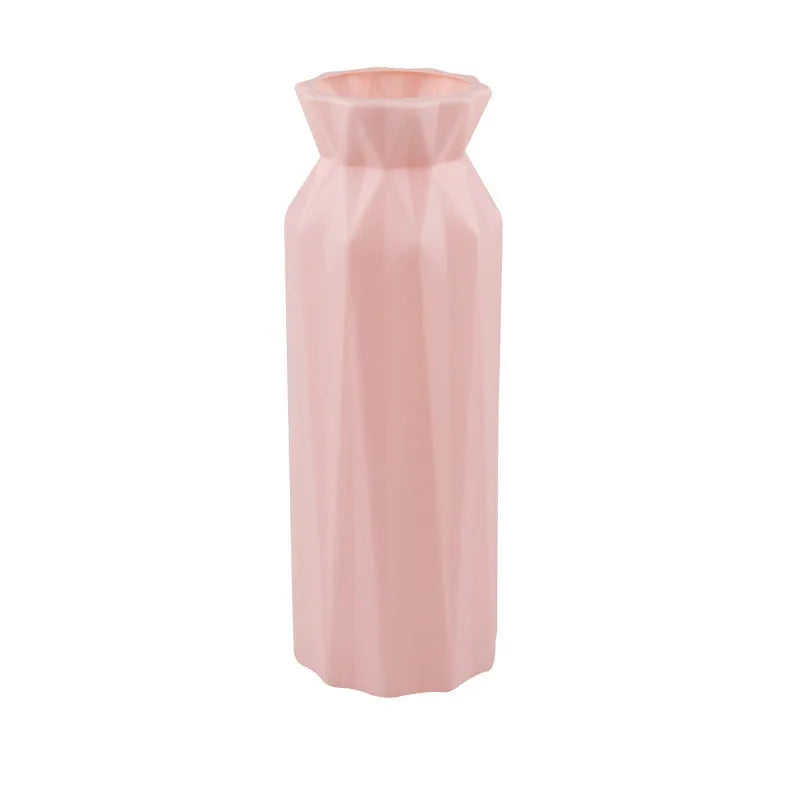 Simple drop-resistant melamine vase in green, grey, pink, or white with 7.2cm base diameter