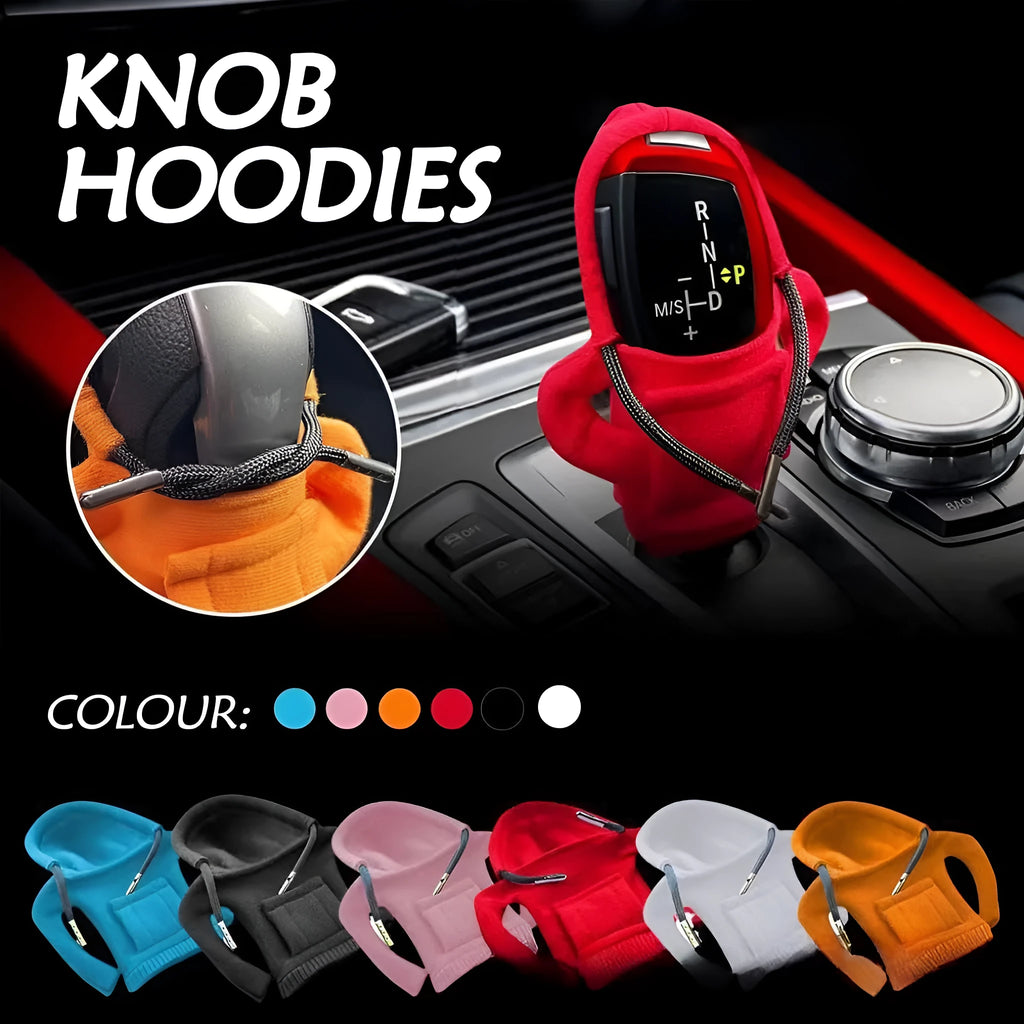 Velvet car gear handle sleeve cover in various colours on vehicle gear shift