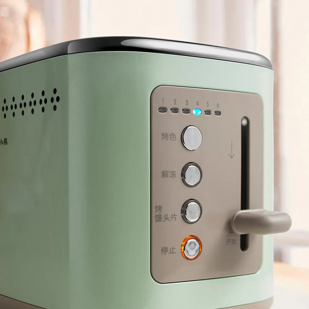 Multi functional teddy bear toaster in Morning Mist Green, 2 slice, 730W, 285x160x185mm, with CH or EU plug option
