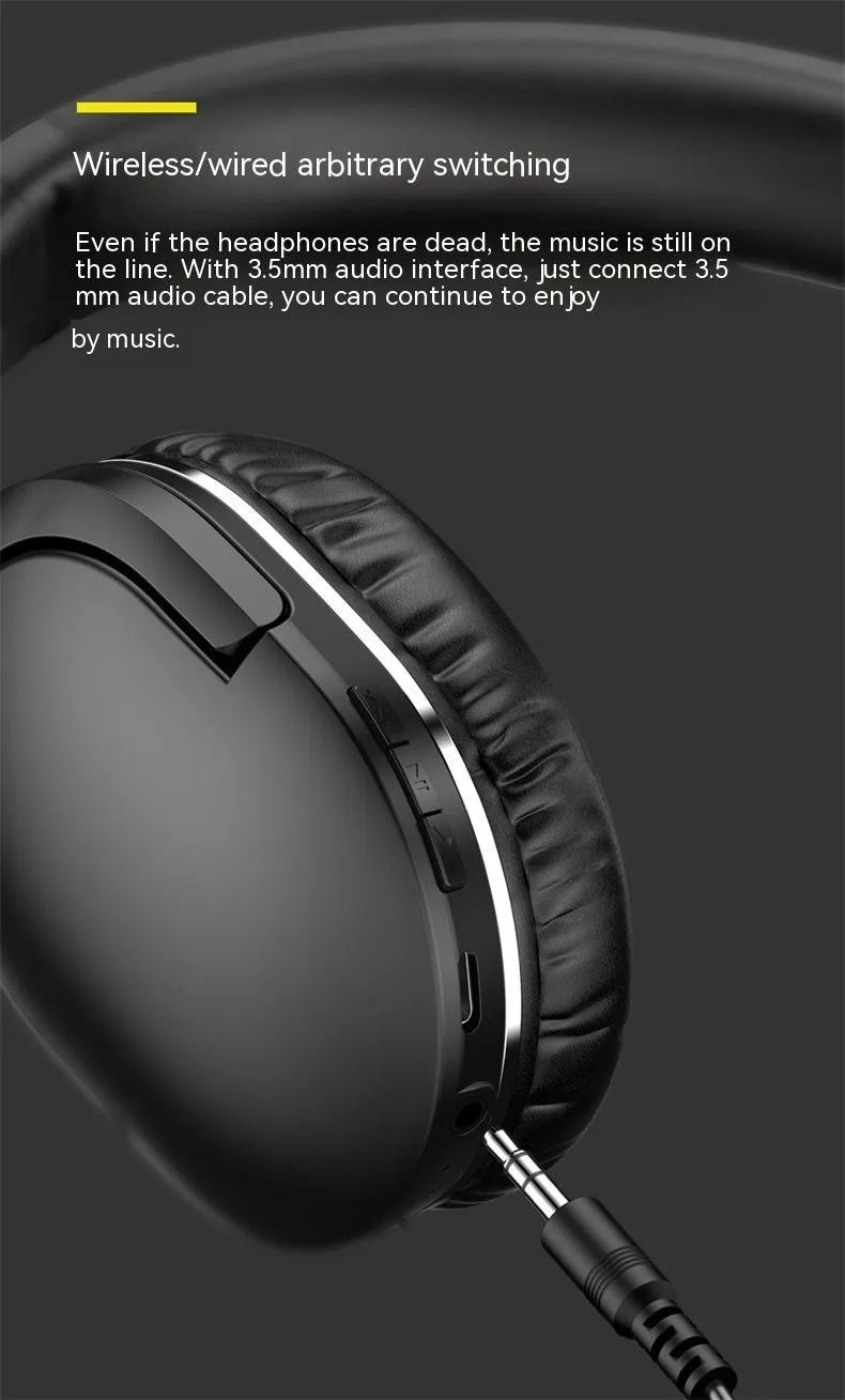 Wireless black sports gaming headset with over-ear design showing Bluetooth connectivity