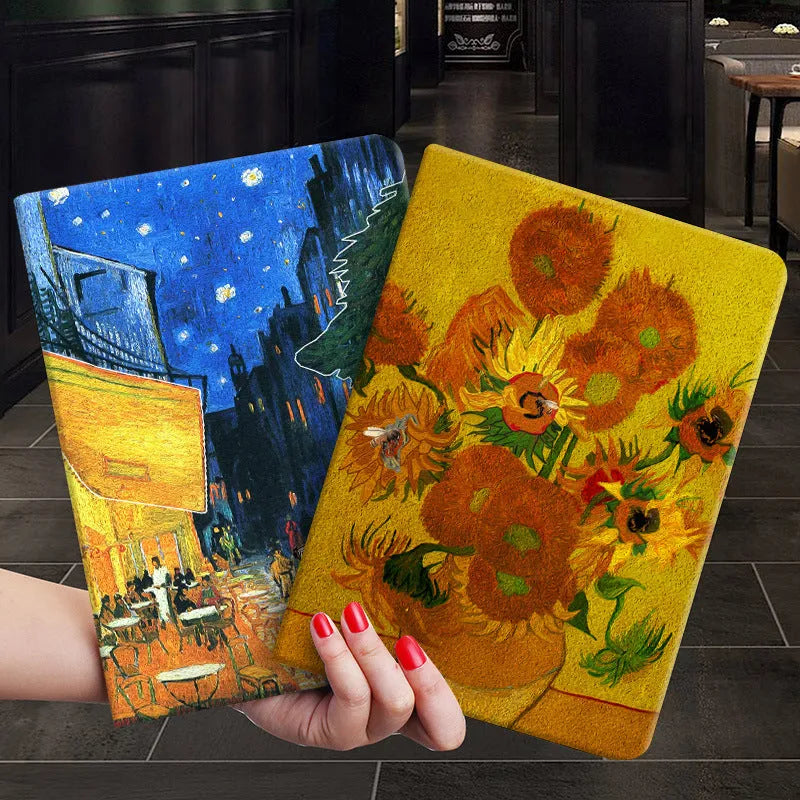 Handmade liquid silicone flip protective case for iPad with floral design and magnetic closure