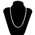 Men's white handmade U-shaped imitation pearl necklace with mother pearl shellfish pendant