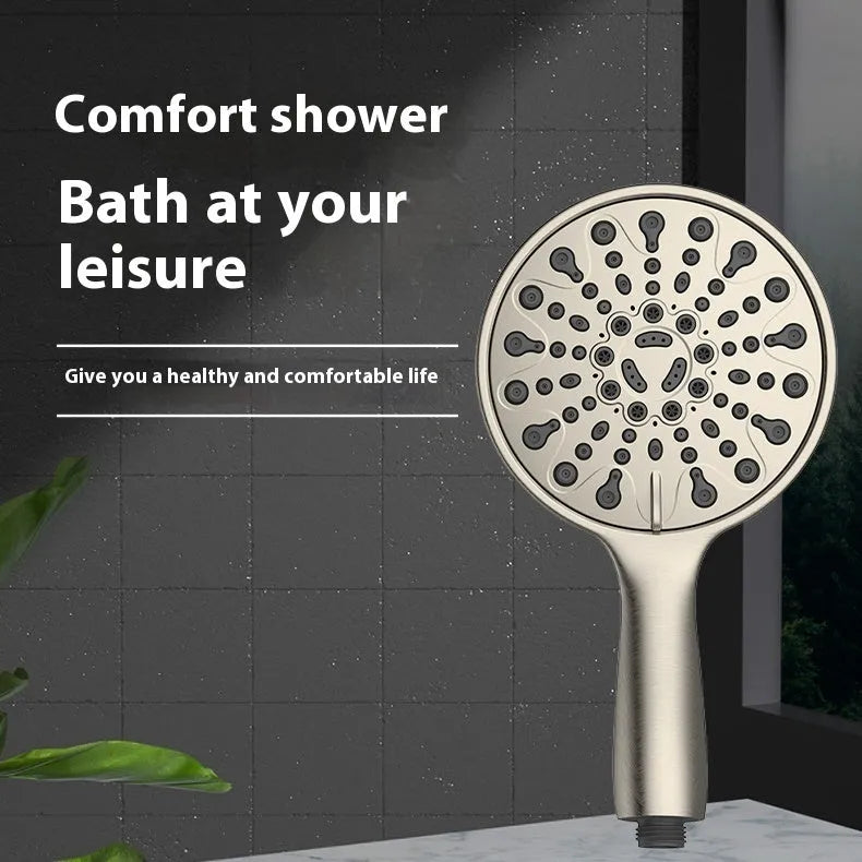 6-inch handheld shower head with six spray functions, electroplated finish, and portable ABS design