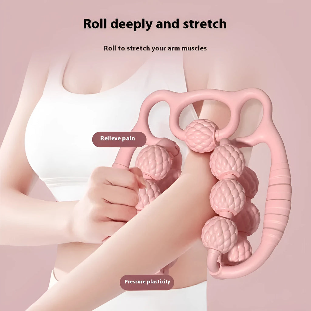 Double row ring clip leg massager with ten massage points in autumn cherry pink colour