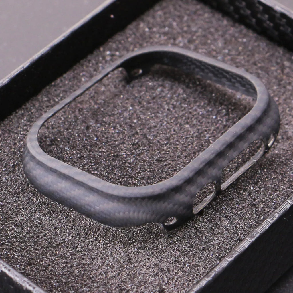 Carbon fibre watch case in glossy or matte black, fits 49mm 45mm 42mm 41mm 40mm, weighs 20g