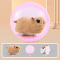 Universal hamster rolling ball toy with plush shell in beige hamster design