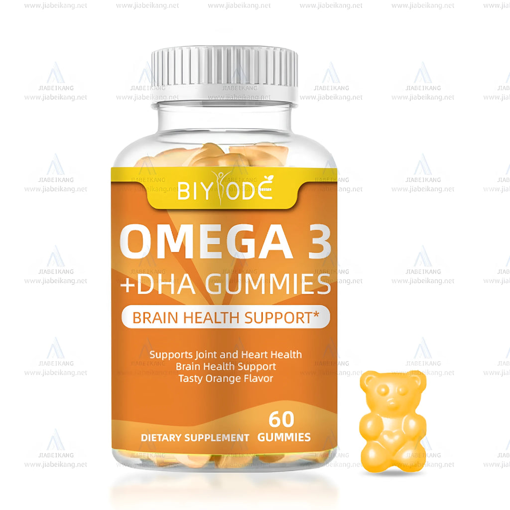 DHA algae oil gummies for kids, plant-based DHA formula, bottle of 60 or 90 gummies