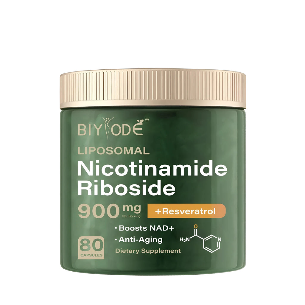 Nicotinamide riboside capsules bottle, 80 capsules, adult NAD supplement, OEM ODM custom label