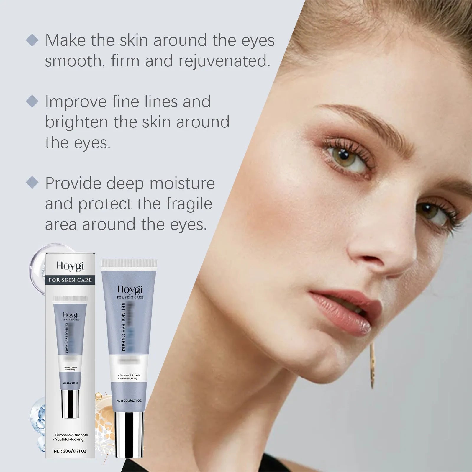 20g retinol eye cream jar for moisturising delicate eye area skin