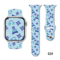 Silicone Christmas watch strap in solid colour with printing, for 38/40/41mm and 42/44/45/49mm smartwatches