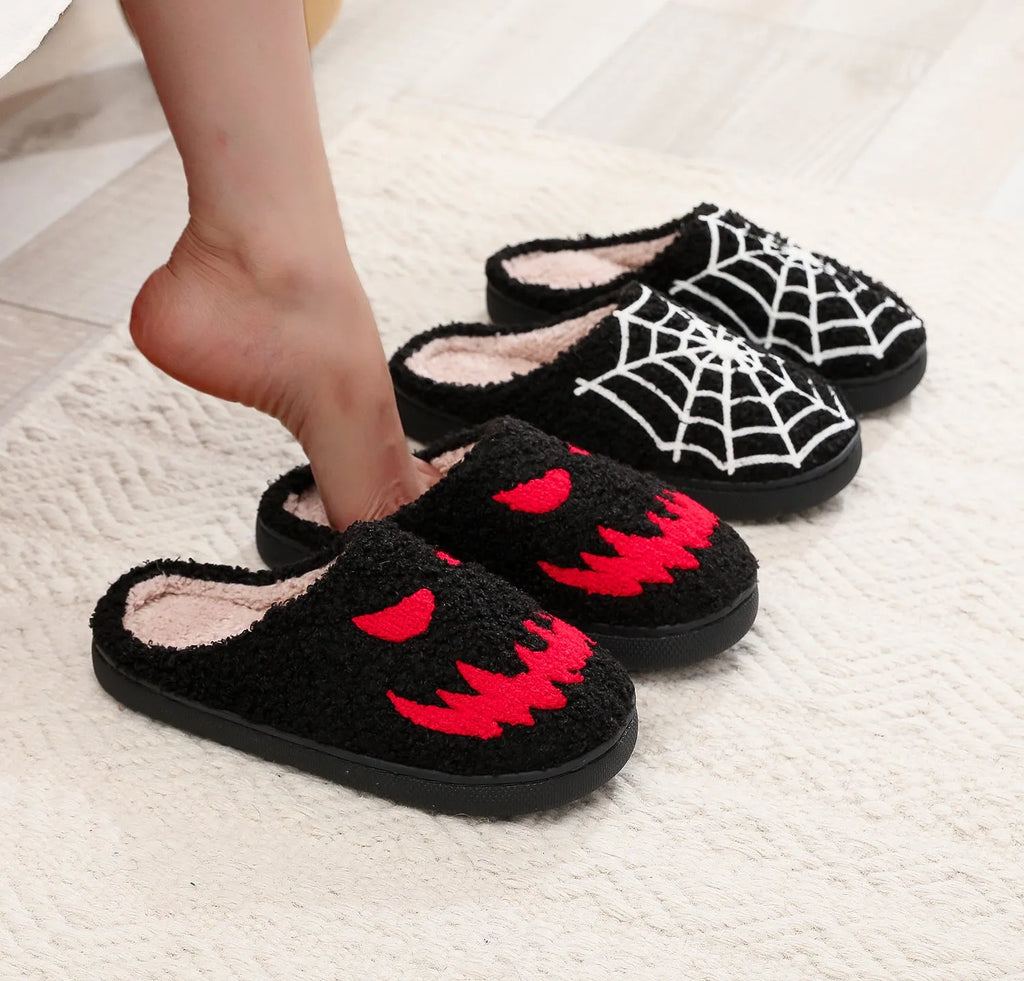 Pair of cotton indoor slippers with cartoon dachshund pattern, plastic non-slip sole, 2.5cm heel height, for men and women