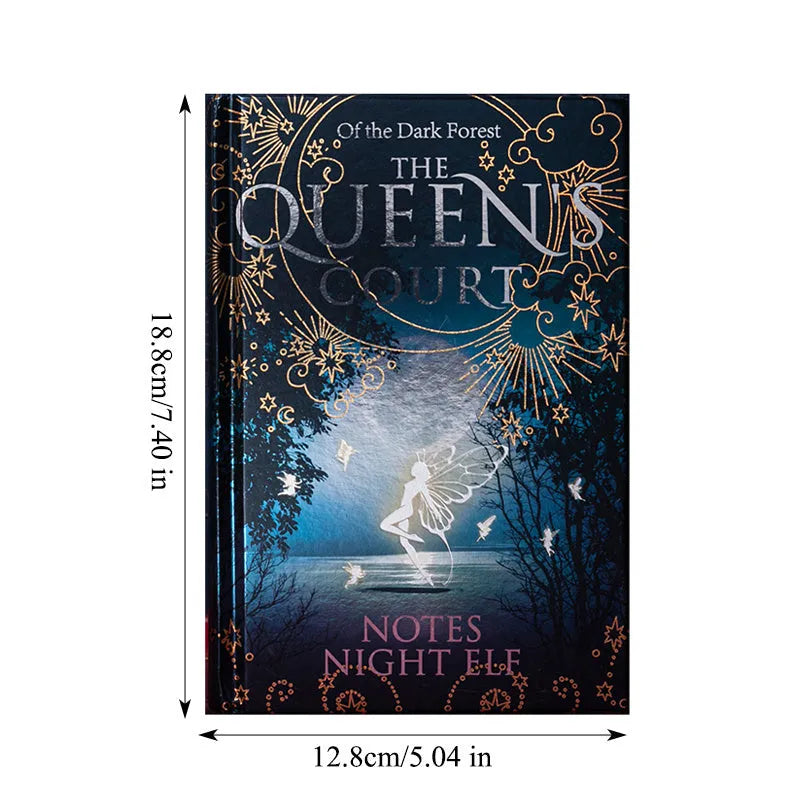 Blue and purple A5 hardcover notebook with luminous cover showing 128 sheets of full-colour illustrated paper